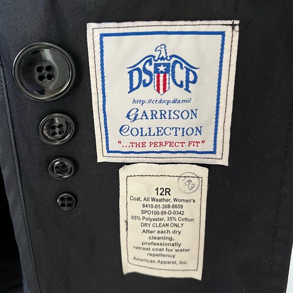 DSCP Garrison Collection All Weather Lined Black Trench Coat Women’s Size 12S - Picture 4 of 4